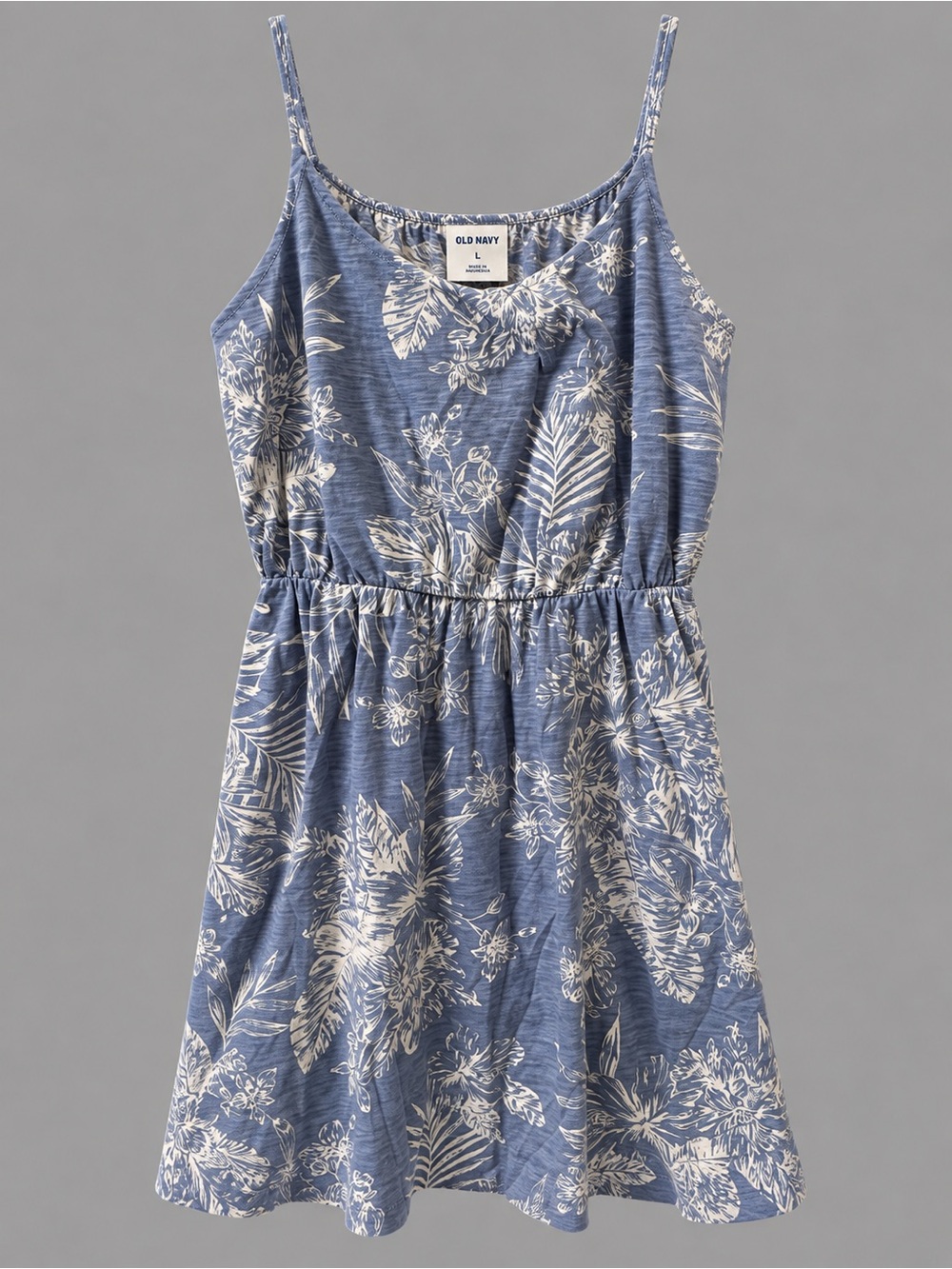 Old Navy Blue White Tropical Floral Cami Sundress Size Large